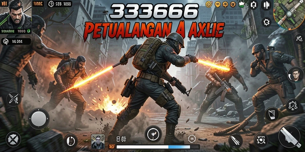 Screenshot menunjukkan aksi seru dalam permainan 333666.