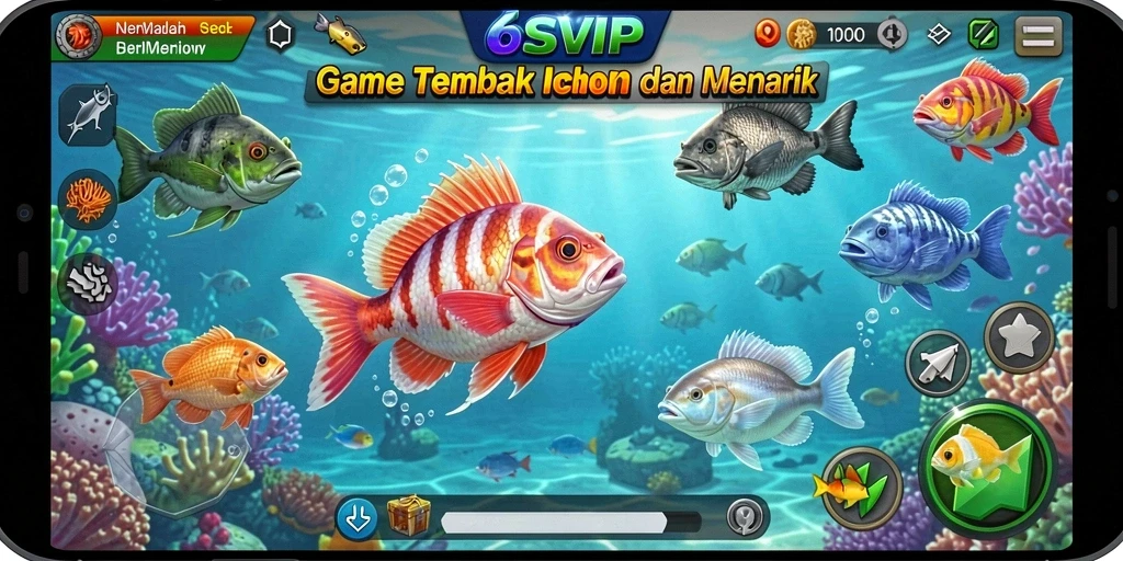 Tampilan antarmuka gameplay 6SVIP dengan grafis ikan yang mengesankan.