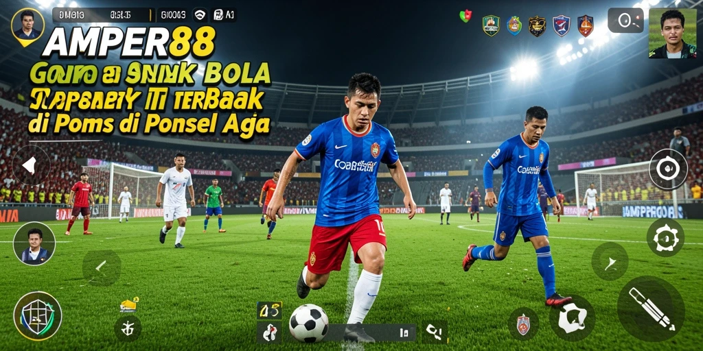 Tampilan gameplay seru dari AMPER88 dengan aksi sepak bola yang mendebarkan.