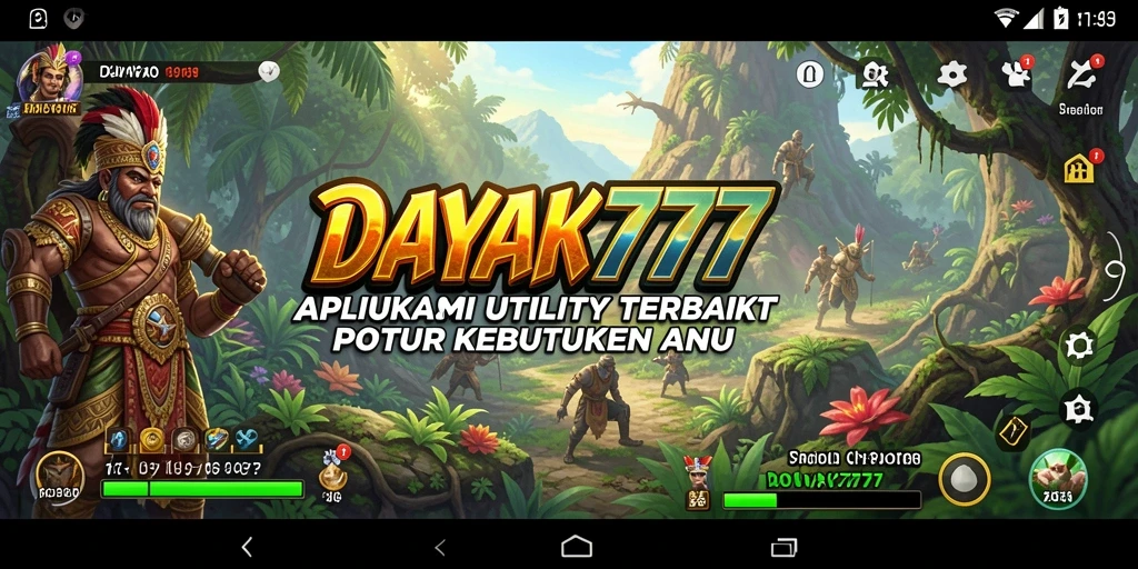 Tampilan antarmuka DAYAK777 yang user-friendly dan fitur-fitur Utility.