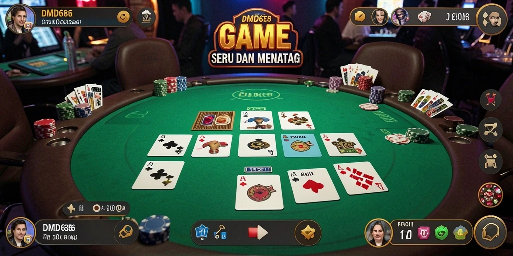 Gameplay DMD686 yang menarik dengan suasana Poker yang nyata.
