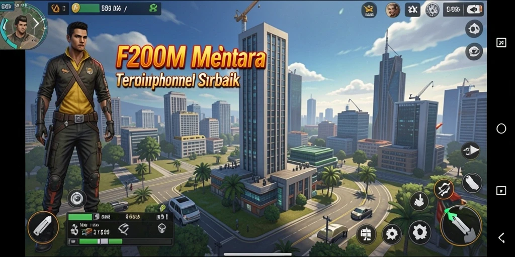 Tampilan menakjubkan dari gameplay F200M dengan strategi Tower Defense.