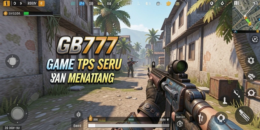 Screenshot utama GB777 menampilkan aksi pertempuran intens dan grafis yang kaya.