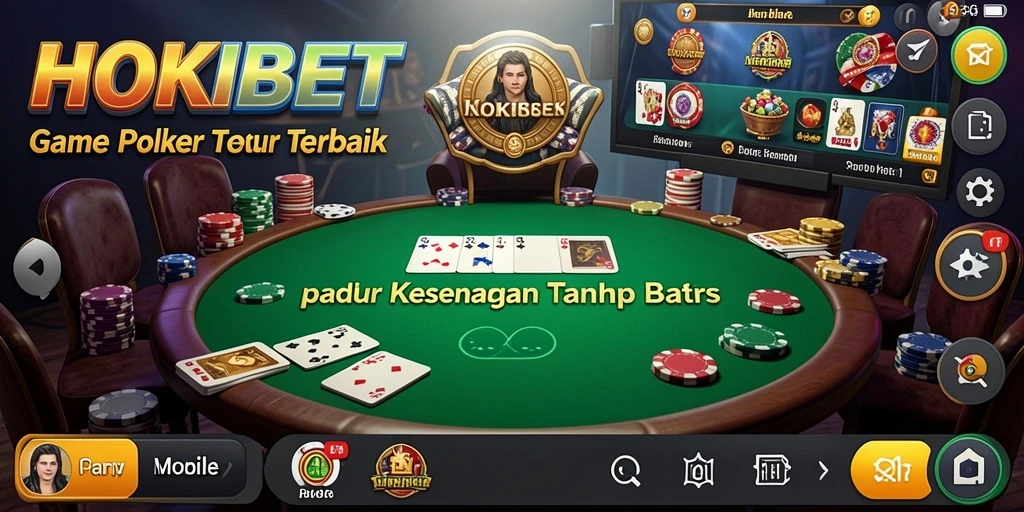 Tampilan gameplay HOKIBET saat bermain poker seru.