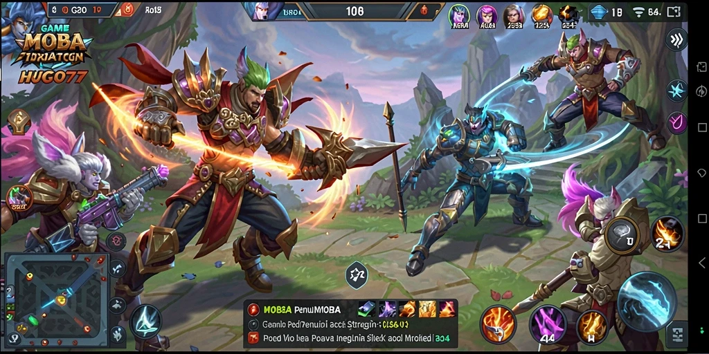 Gameplay seru HUGO77 dalam pertempuran tim.