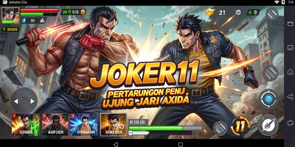 Tangkapan layar dari permainan JOKER11 yang menampilkan aksi pertarungan seru.