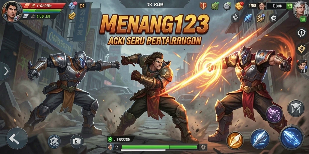 Tampilan pertarungan epik MENANG123 yang seru dan mendebarkan.