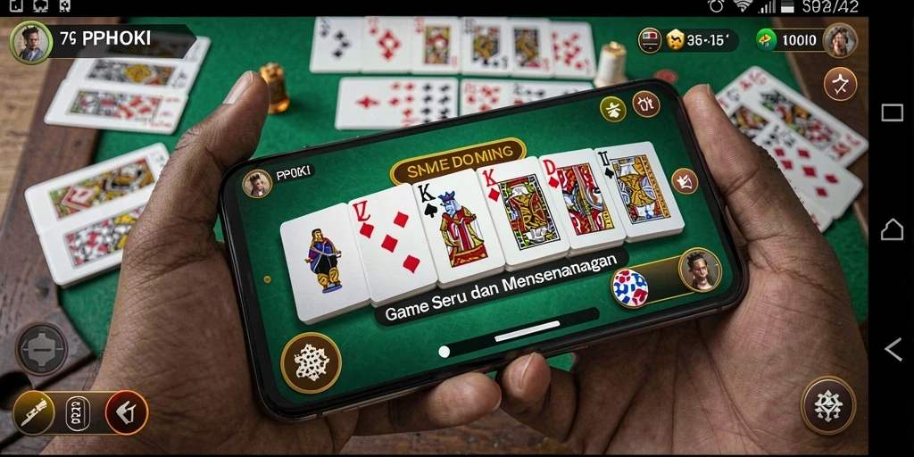 Screenshot gameplay seru dari permainan Domino PPHOKI.
