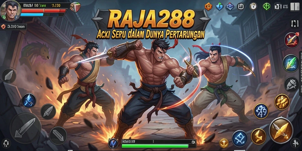 Tampilan aksi seru dalam RAJA288 saat bertarung.