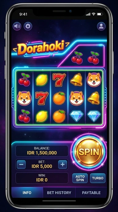 Screenshot antarmuka aplikasi dorahoki yang sederhana dan mudah digunakan.